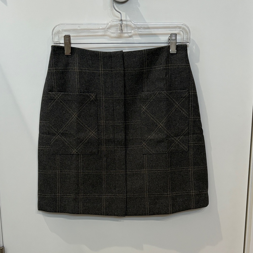 NWOTs Mango Grey and Tan Plaid Skirt